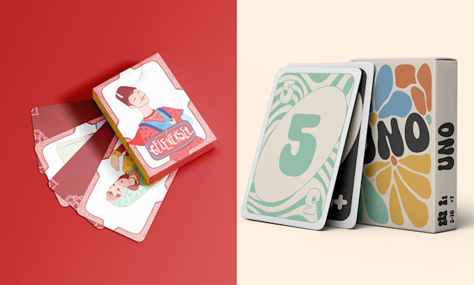 Gig Preview - Illustrate card game design card box mockup, design rule book or guide book