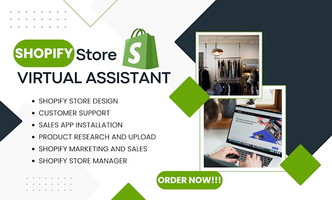 Gig Preview - Be your shopify store virtual assistant, shopify marketing for shopify sales