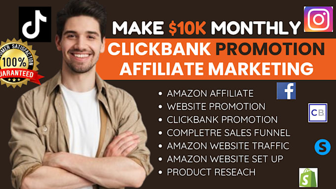 Gig Preview - Create amazon affiliate marketing, clickbank affiliate marketing sale funnel