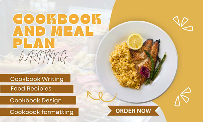 Gig Preview - Ghostwrite your cookbook meal plan, recipe book on amazon KDP, lulu, ingramspark