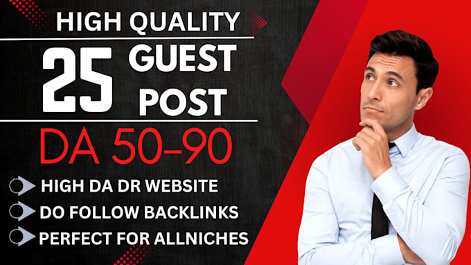 Gig Preview - Guest post, high da guest post and dofollow backlinks posting on da 50