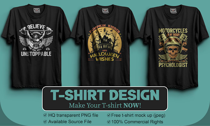 Gig Preview - Do custom t shirt design, typography t shirt design