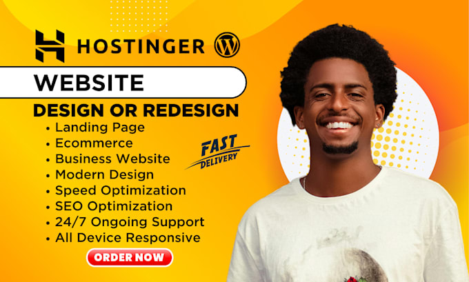 Gig Preview - Do hostinger website design wordpress website design hostinger website redesign