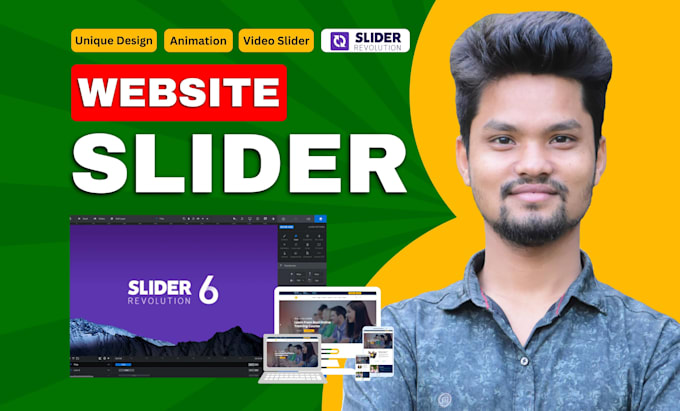 Gig Preview - Create eye catching website sliders or carousels using slider revolution