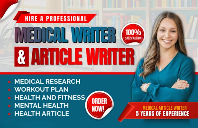 Gig Preview - Be your medical writer on medical topics, workout plan, health and fitness