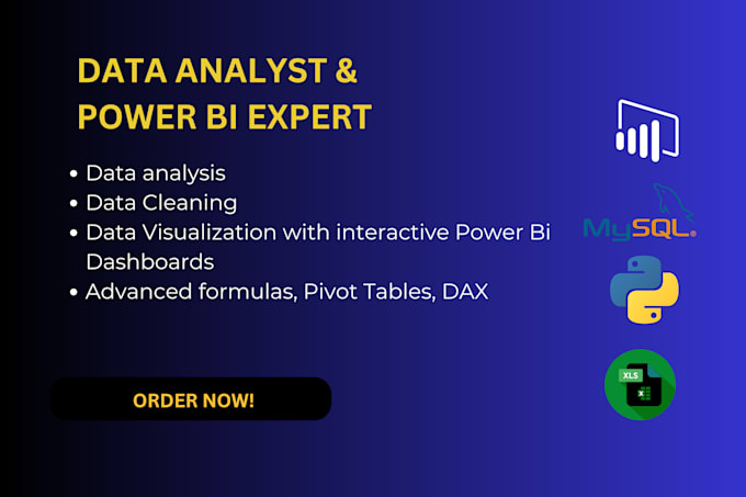 Gig Preview - Be your data analyst and power bi expert