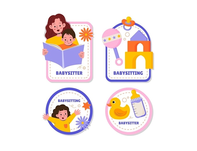 Gig Preview - Create childcare,baby care, portfolio preschool logo design