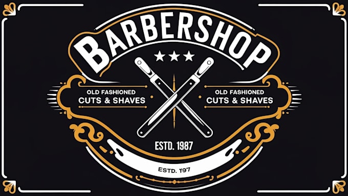 Gig Preview - Design vintage, emblem, stamp, badge and barber shop logo