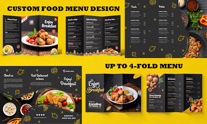 Gig Preview - Design unique custom food menus, takeaway menus, and digital displays