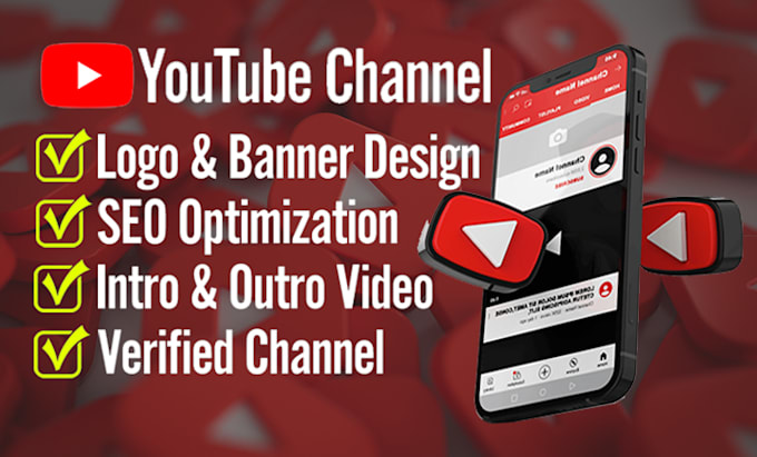 Gig Preview - Create and setup youtube channel with logo, banner, intro, channel art