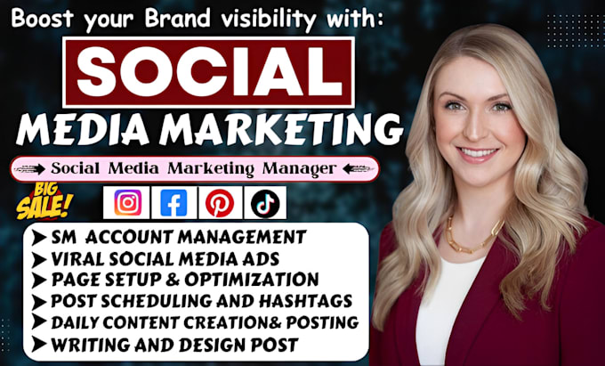 Gig Preview - Be your social media marketing manager, content creator, instagram promotion