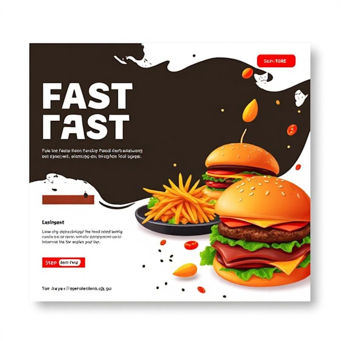 Bestseller - fast food restaurant menu web banner design