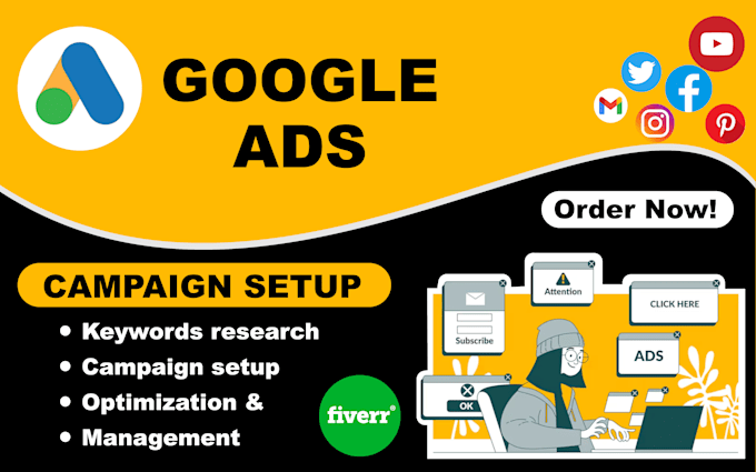 Gig Preview - Setup and manage google ads adwords and ppc campaign