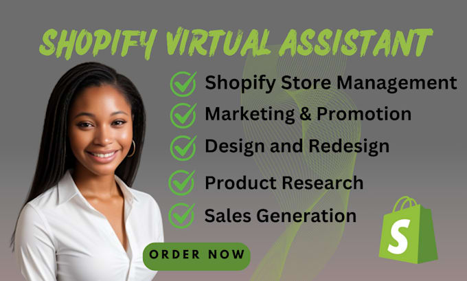 Gig Preview - Do shopify visual assistant, shopify manager, marketing and store promotion