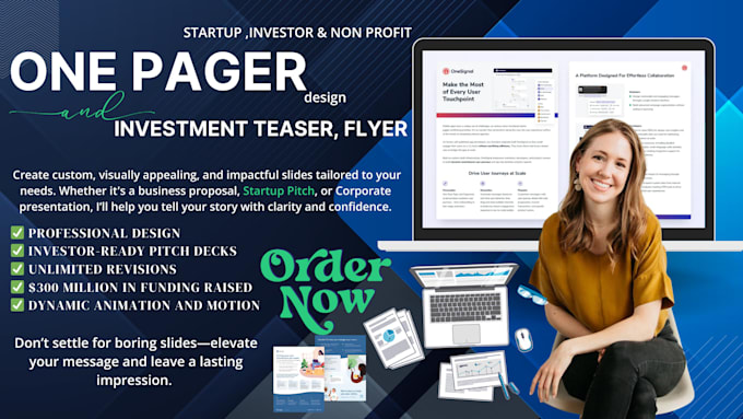 Gig Preview - Design one pager executive summary, investment teaser or report