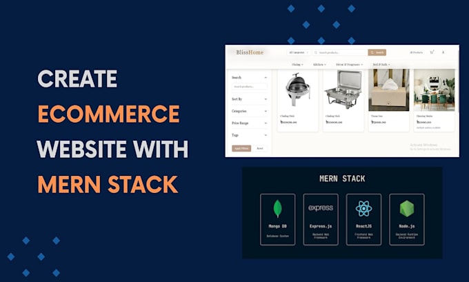 Gig Preview - Build fast scalable and custom mern stack ecommerce website