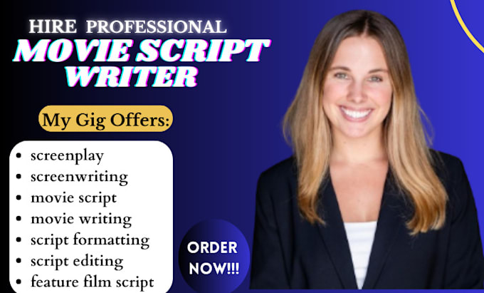 Gig Preview - Write your active literary agent, screenplay, movie script, screenwriting