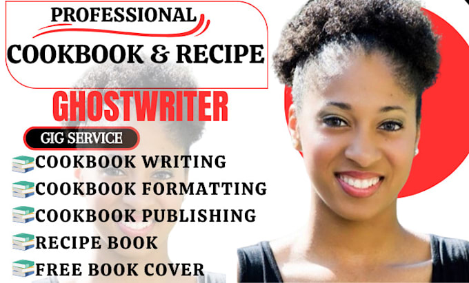 Gig Preview - Be cookbook writer, design recipe book, cookbook recipe blog ebook writer amazon