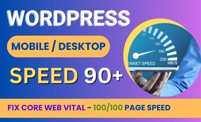 Gig Preview - Do wordpress speed optimization and speed up wordpress design