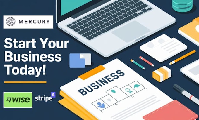 Gig Preview - Set up your mercury bank USA llc with wise stripe payment gateway