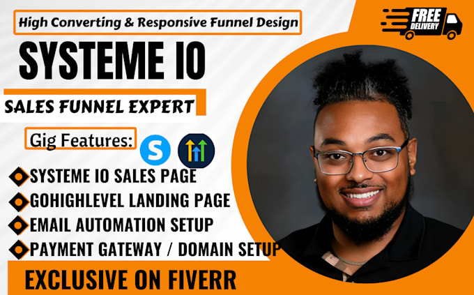 Gig Preview - High converting system io sales funnel or systeme io landing page expert