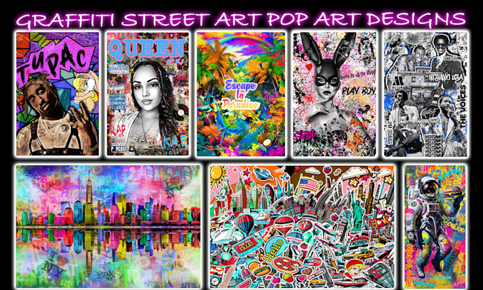 Gig Preview - Make graffiti street art portrait collage and canvas pop art