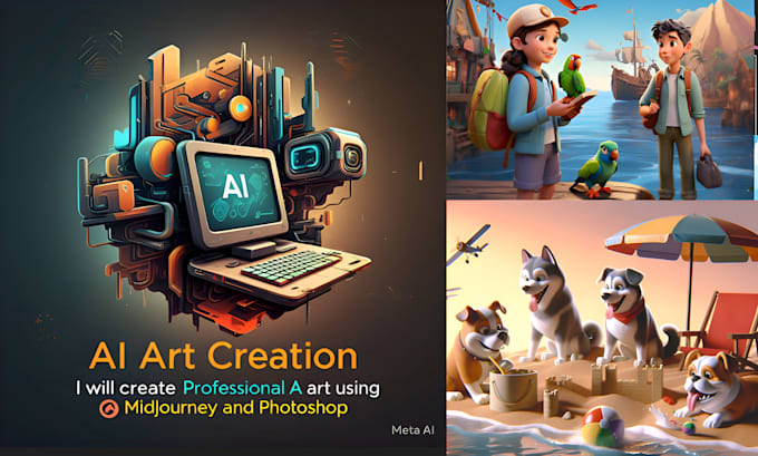 Gig Preview - Create professional ai art using midjourney and photoshop