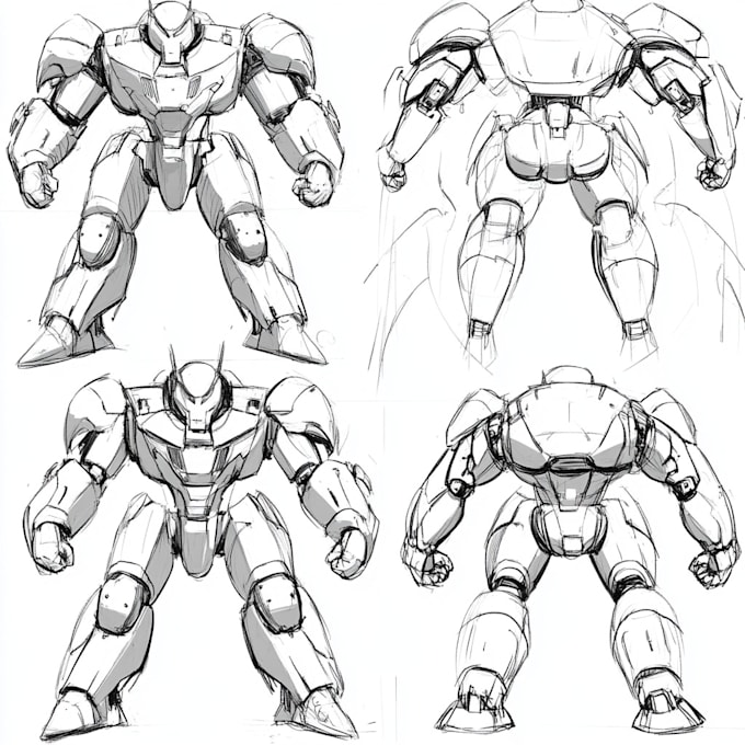 Gig Preview - Draw high quality robot, mecha concepts