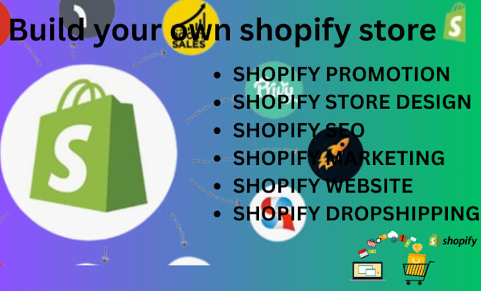 Gig Preview - Build ecomerce shopify store, create dropshipping shopify website design