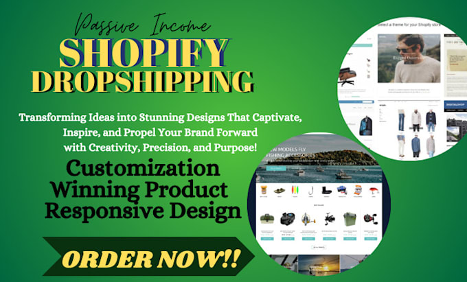 Gig Preview - Create shopify store or dropshipping ecommerce store, shopify website design