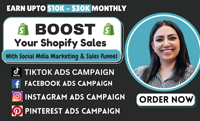 Gig Preview - Boost shopify sales, shopify dropshipping marketing or social media marketing