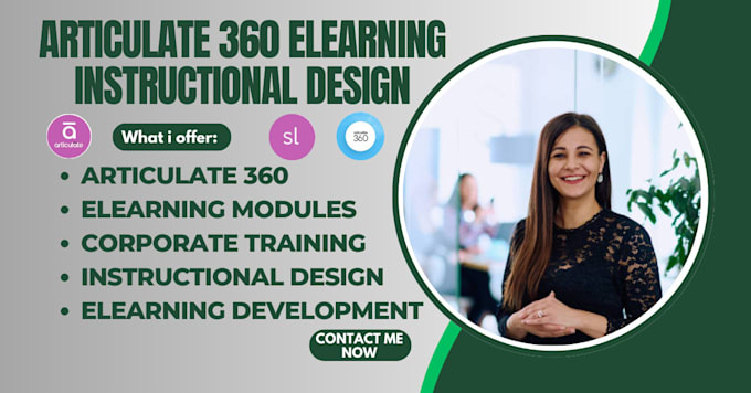 Gig Preview - Create elearning course development using articulate 360