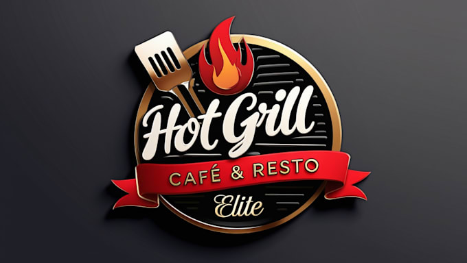 Gig Preview - Design your cafe food grill bbq restaurant logo