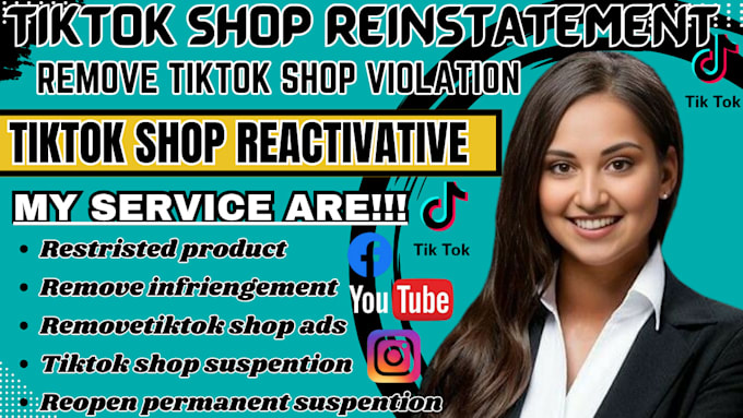 Gig Preview - Remove suspention from tiktok shop violations etsy and tiktok shop reinstatement