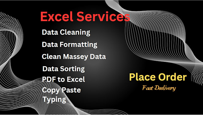 Gig Preview - Do excel data clean, PDF to excel, copy paste, data format, data entry