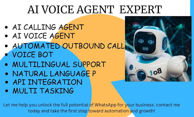 Gig Preview - Develop ai voice agent ai calling bot ai agent whatsapp chatbot voice bot