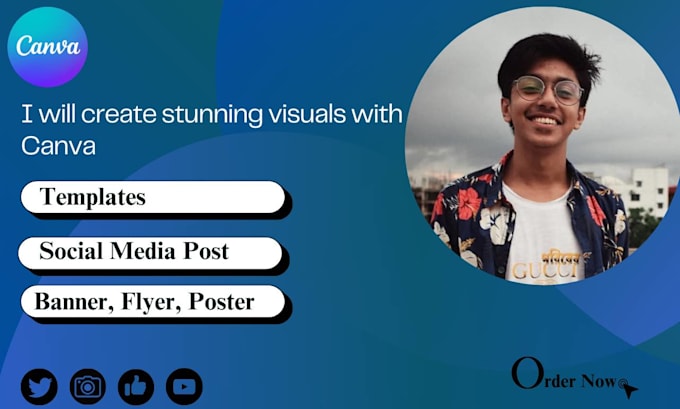 Gig Preview - Create stunning visuals with canva