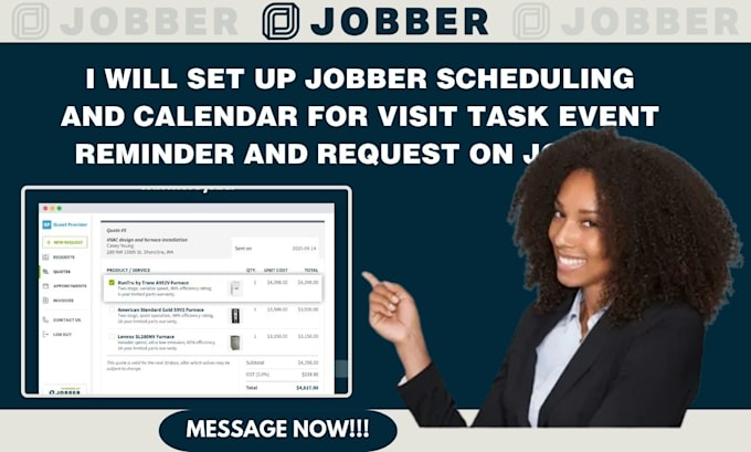 Gig Preview - Set up jobber scheduling and calendar for visit task event reminder and request