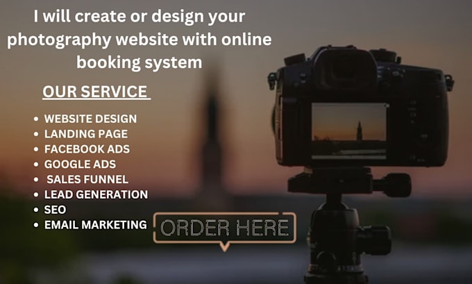 Gig Preview - Create or design your photography website with online booking system