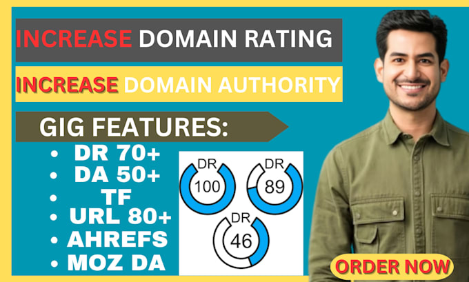 Bestseller - increase domain rating dr 70 ahrefs dr domain authority da moz tf