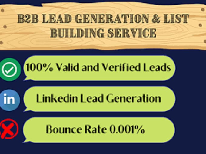 Gig Preview - Do b2b lead generation, linkedin leads and email list building