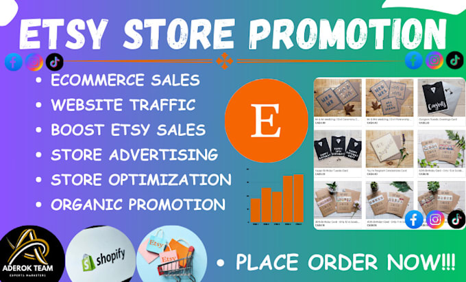 Gig Preview - Promote and advertise etsy store, shopify marketing, boost store visitors, sales