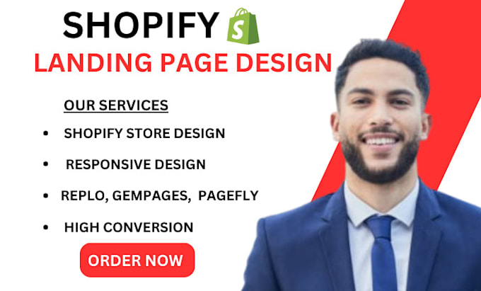 Gig Preview - Create shopify landing page using replo, gempages or pagefly