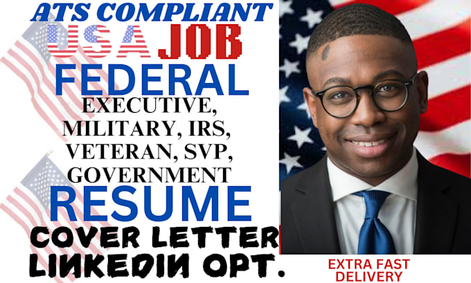 Gig Preview - Write federal, executive, usajobs, government, veteran, military, irs svp resume