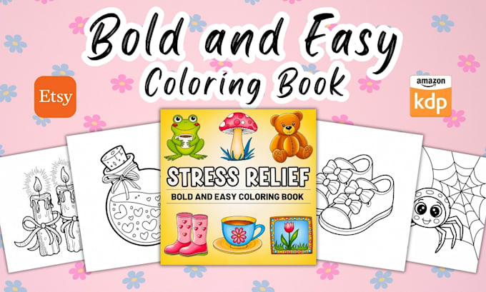 Gig Preview - Create bold and easy coloring books for amazon KDP