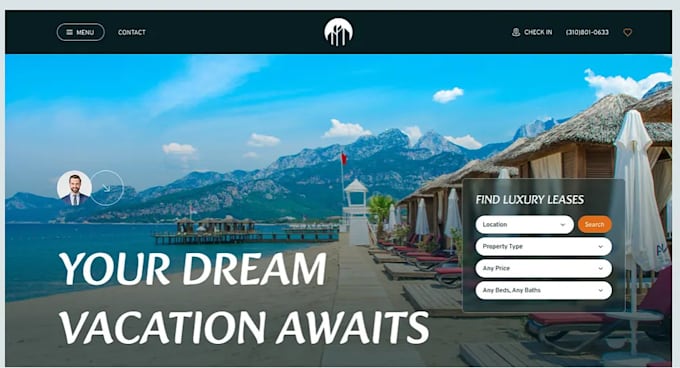 Gig Preview - Design vacation rental short term rental hotel booking website on airbnb vrbo