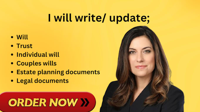 Gig Preview - Draft and review wills, trusts probate documents, guardianship, codicils prenups