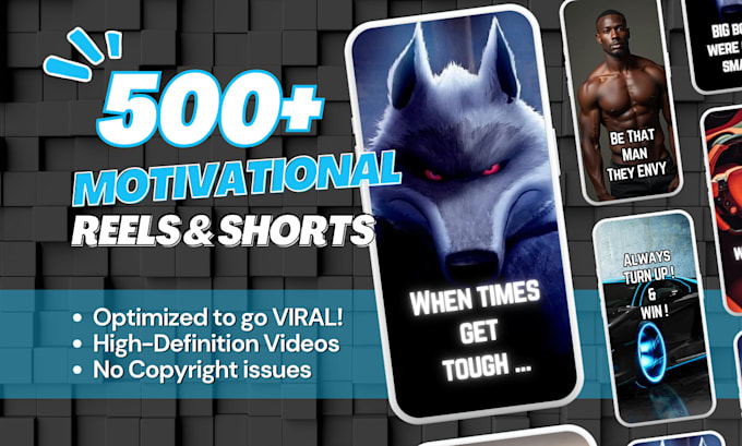 Gig Preview - Create 500 motivational youtube shorts and instagram reels