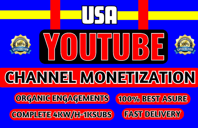 Gig Preview - Do complete USA youtube channel monetization requirements