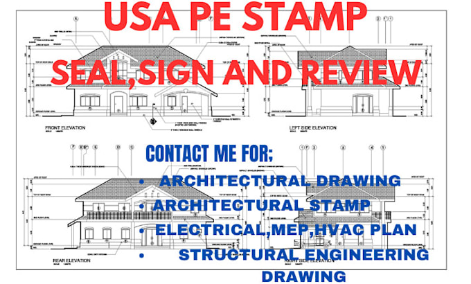 Gig Preview - Do USA pe stamp architectural and structural engineering drawing for permit